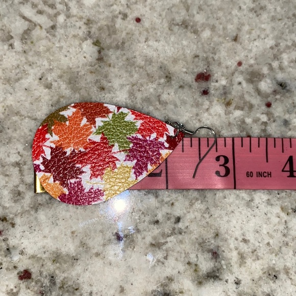 Fall Faux Leather Earrings - Picture 2 of 3